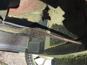 damaged mower blades